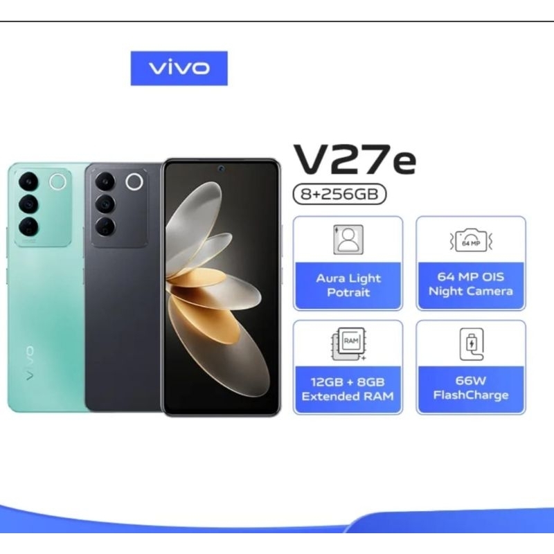Vivo V27e 8/256gb ram 8gb 256gb baru new garansi resmi vivo indonesia original