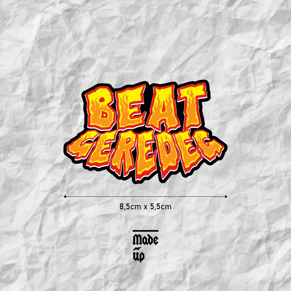 STICKER PRINT CUT BEAT GEREDEG UNTUK MOTOR MOBIL HELM SUDAH MEMBENTUK POLA DESAIN ANTI AIR ANTI PANA