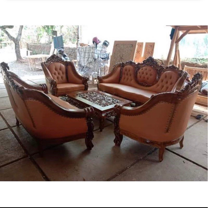 kursi tamu jati - kursi tamu ganesa jati 3211