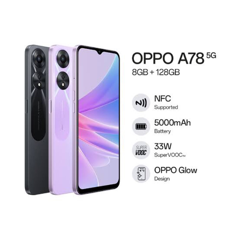 OPPO A78 5G 8GB / 128GB - GARANSI RESMI