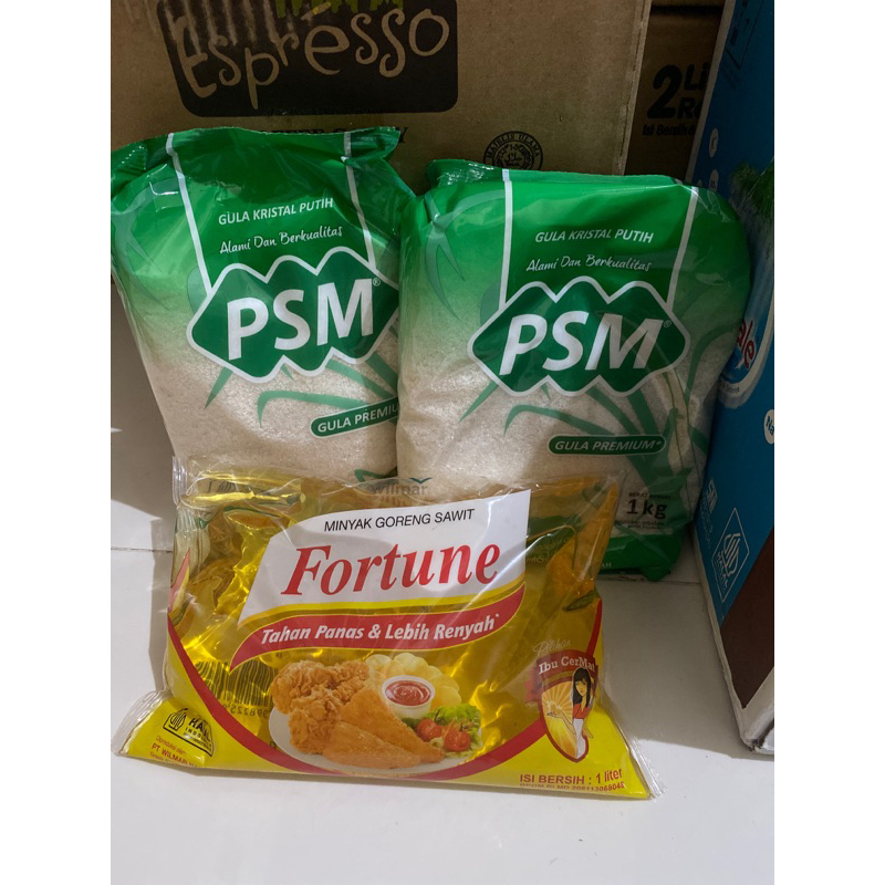 

paket sembako 2 gula 1 fortune 1liter
