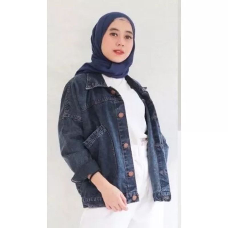 JAKET JEANS WANITA OVERSIZE PREMIUM || Jaket Reza Oversize - Jaket Levis Wanita Jumbo