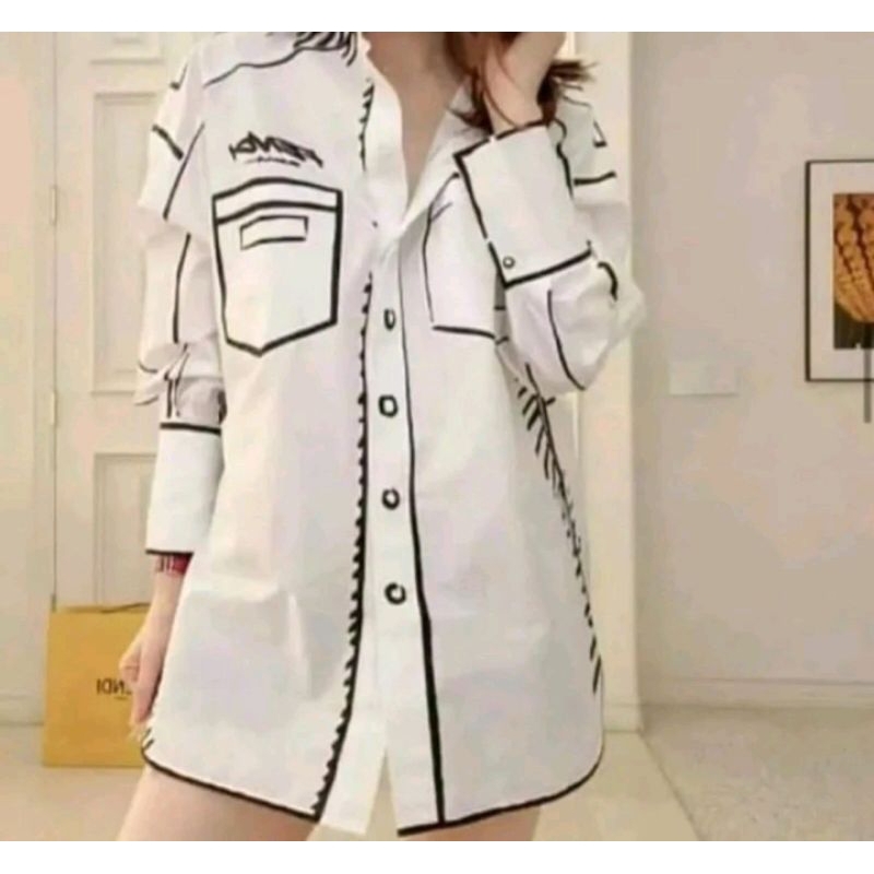 KEMEJA YSL IMPORT PREMIUM/KEMEJA WANITA KEKINIAN