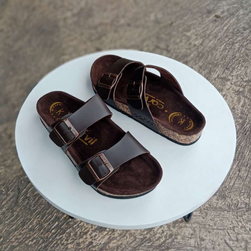 Sandal Kulit Carvil Pria/Sandal Carvil Kulit Asli/Sandal carvil pria original kulit asli 