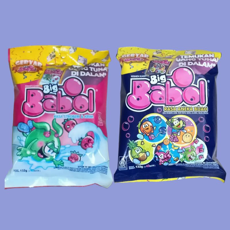 

Big Babol Sak Strawberry dan Assorted Permen Karet [40 butir]