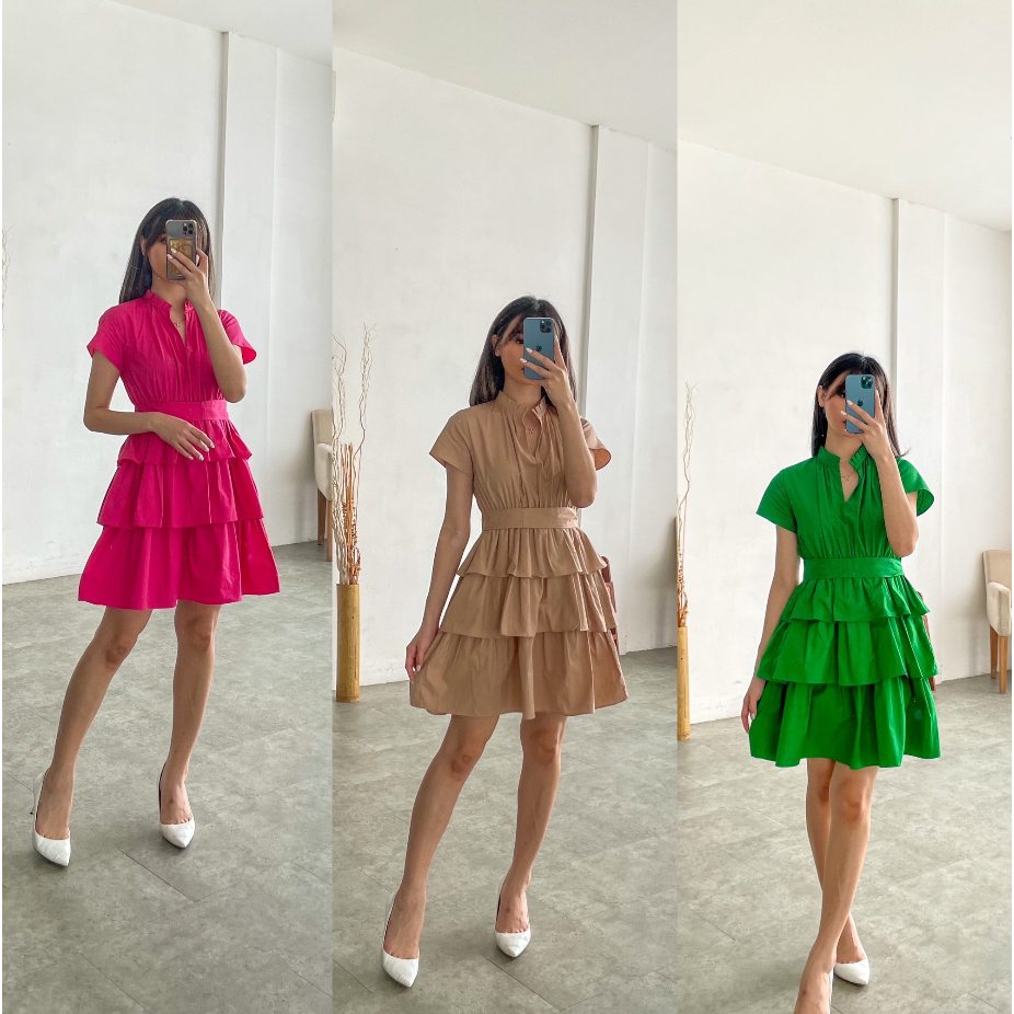LOCALIER - NOELE DRESS / Dress Wanita Midi Dress Party Dress Casual Wanita Outfit Dress Pantai