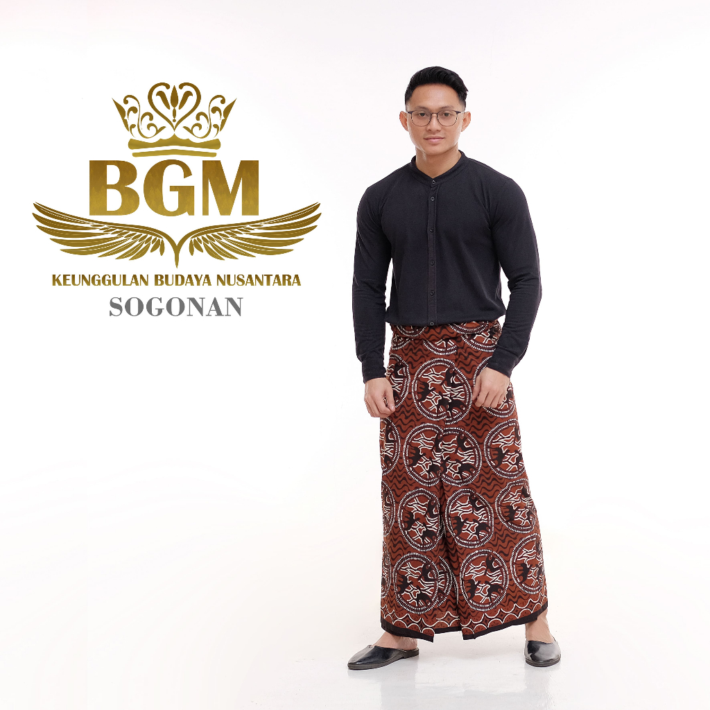 BGM Sarung Batik Pria Dewasa Premium Exclusive Elegan Motif Cap Tulis Sogo Lar Gurda Asli Pekalongan