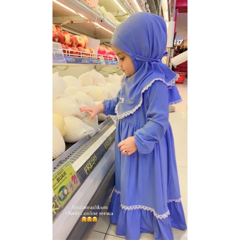 Set Gamis Almahyra | Set Gamis Kaos Rayon Premium Usia Mulai 0-3 Tahun | Set Gamis Bayi Adem | Gamis