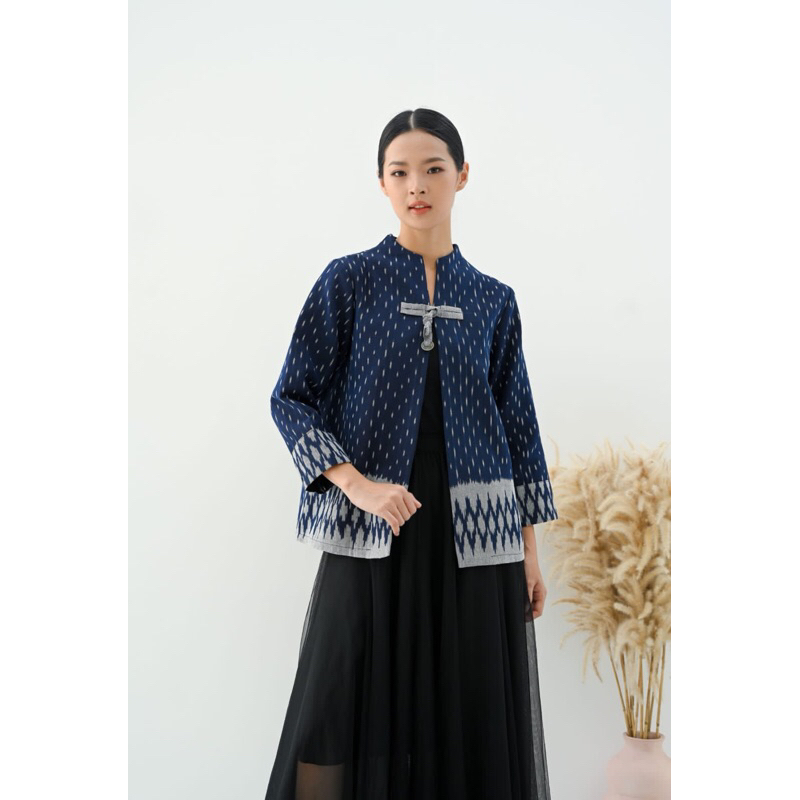 TENUN_GAYA Blazer Batik Wanita Modern Blazer tenun wanita atasan wanita baju tenun jepara fashion wa