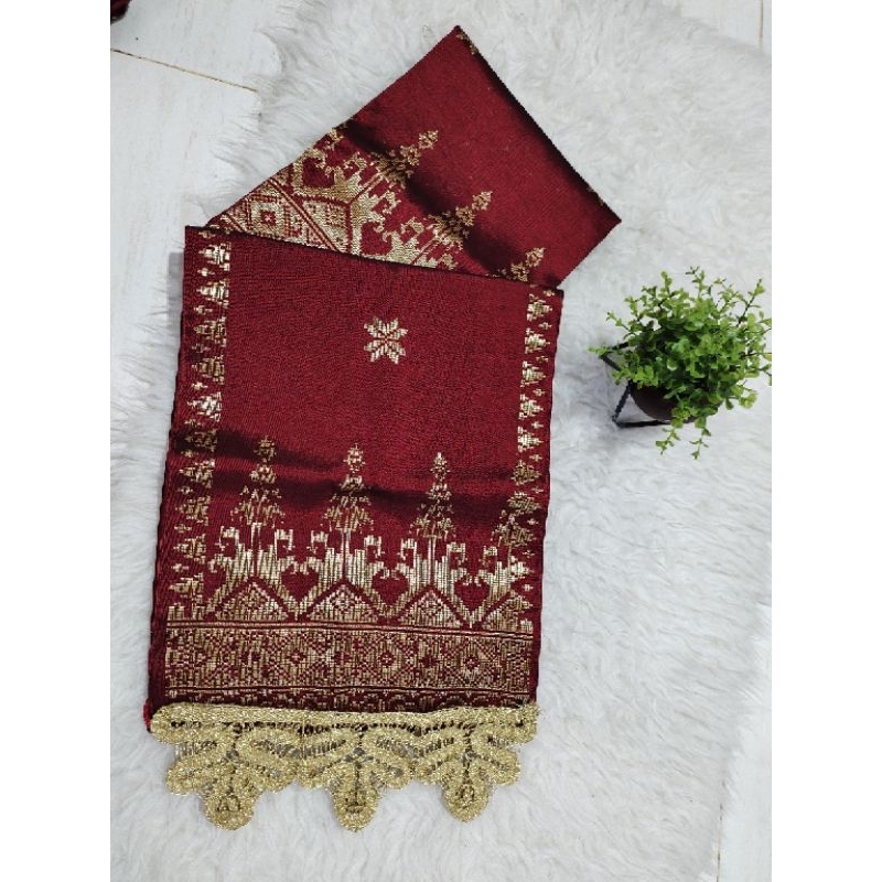 Songket Silungkang warna marun gold rendo koto gadang Songket padang