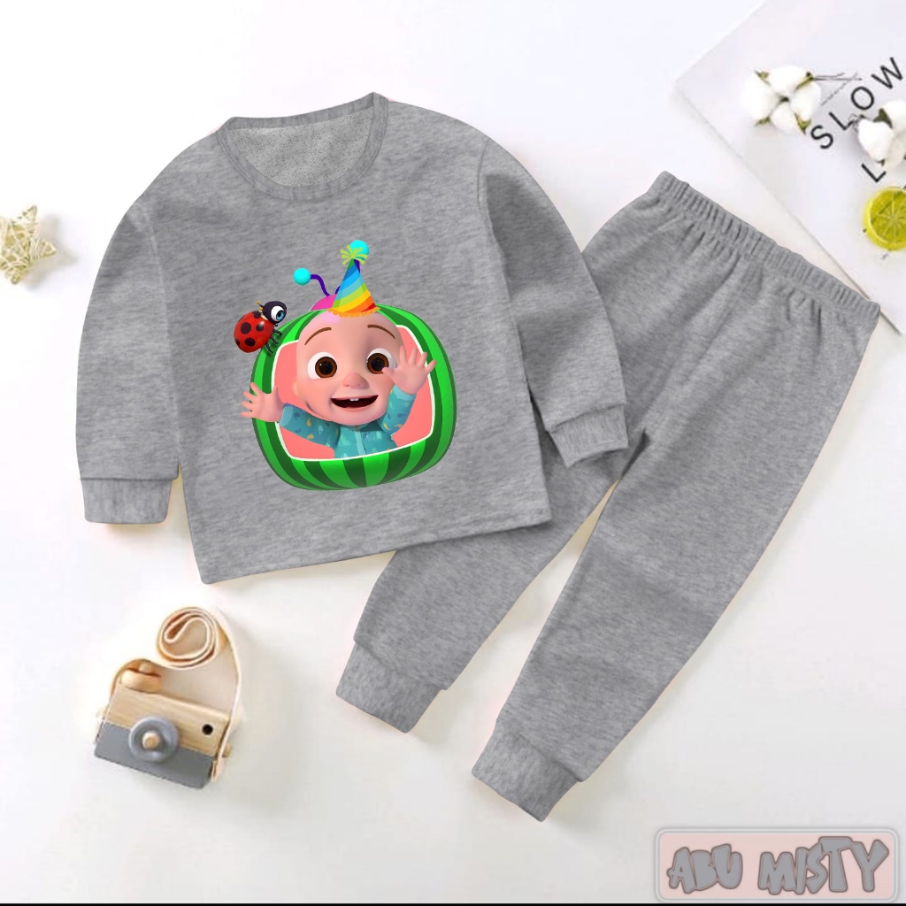 Baju Bayi Baju Tidur Bayi Anak Perempuan Laki Laki Piyama Anak Lengan Panjang Usia 0-4 Tahun Motif Bear