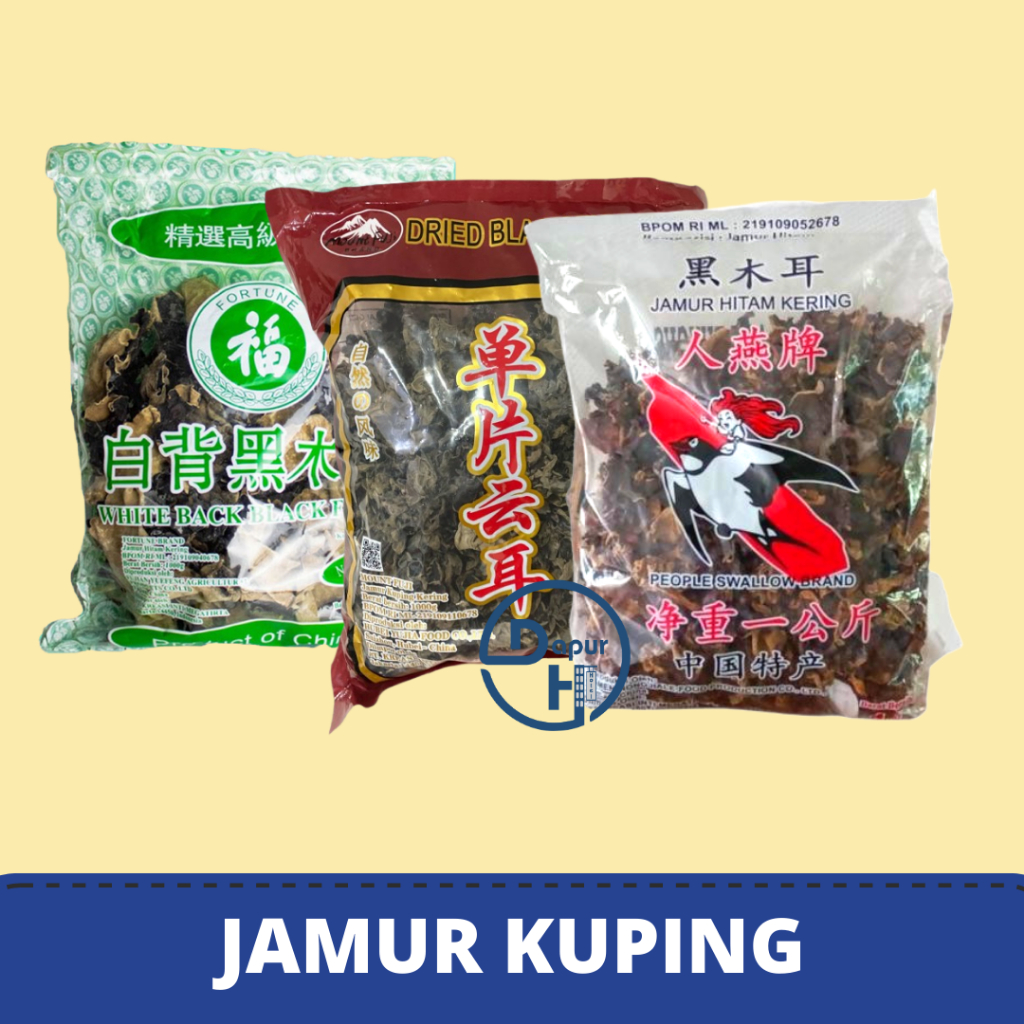 

BOKNI JAMUR KUPING KERING Hitam & Putih 1 Kg | DRIED BLACK FUNGUS