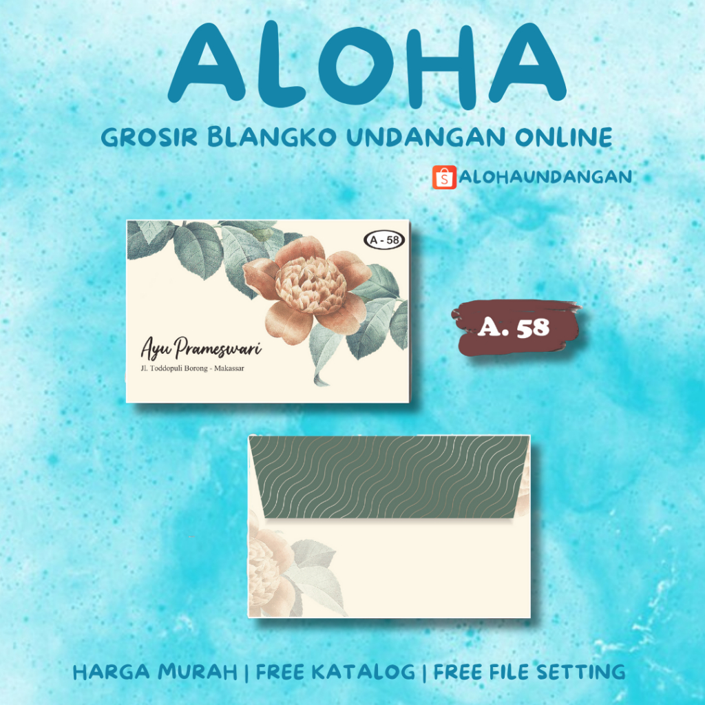

AMPLOP KONDANGAN NIKAH FALAH A 58 50 PCS UKURAN KECIL | Aloha Undangan