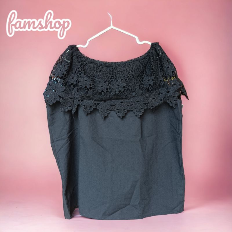 NEW - ATASAN WANITA - BLOUSE BROKAT - WARNA HITAM