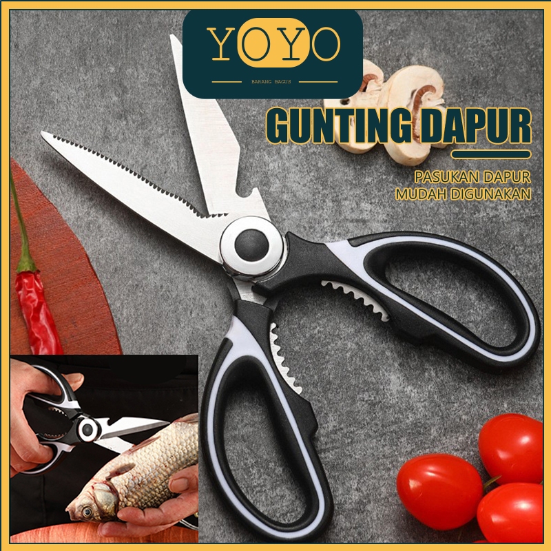 Kitchen Scissors Stainless Steel Meat Gunting Dapur Multifungsi Pemotong Tulang Ayam Ikan Daging Sayur Buah