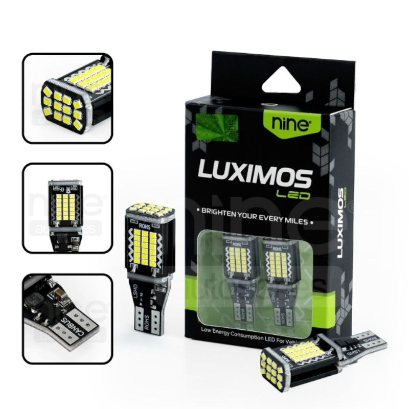 NINE LUXIMOS LED T10/T15/T16 GS2 48 TITIK CANBUS SUPER TERANG UNTUK LAMPU SEIN DAJJAL MOTOR LAMPU MU