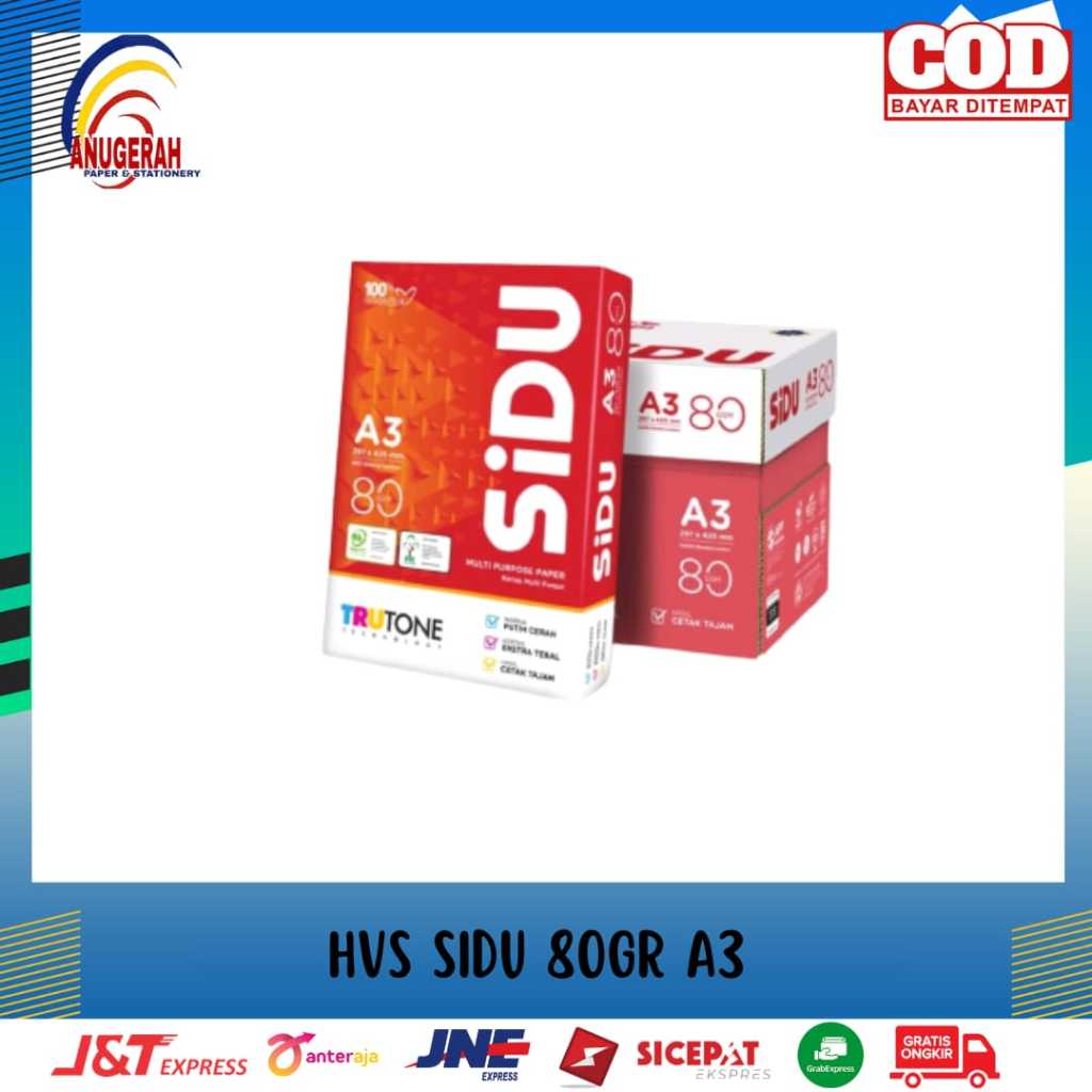 

KERTAS HVS SIDU / SINAR DUNIA A3 80gr (RIM)