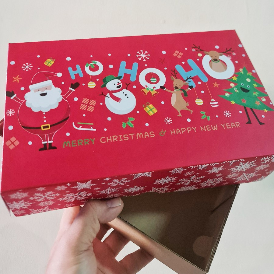 

5 pcs Box 2 Toples Bulat 500gr Natal Kardus Kue Brownies Dus Kemasan Hampers Packaging Merry Christmas Ukuran 29x15x7cm