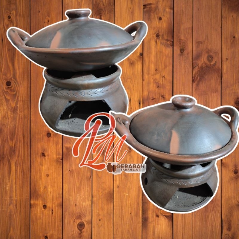 1 set Keren & Wajan Prasmanan Gerabah Tanah Liat