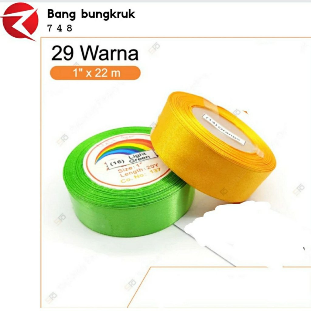 

Pita Satin 1 inch - 2,5 cm - Warna Putih