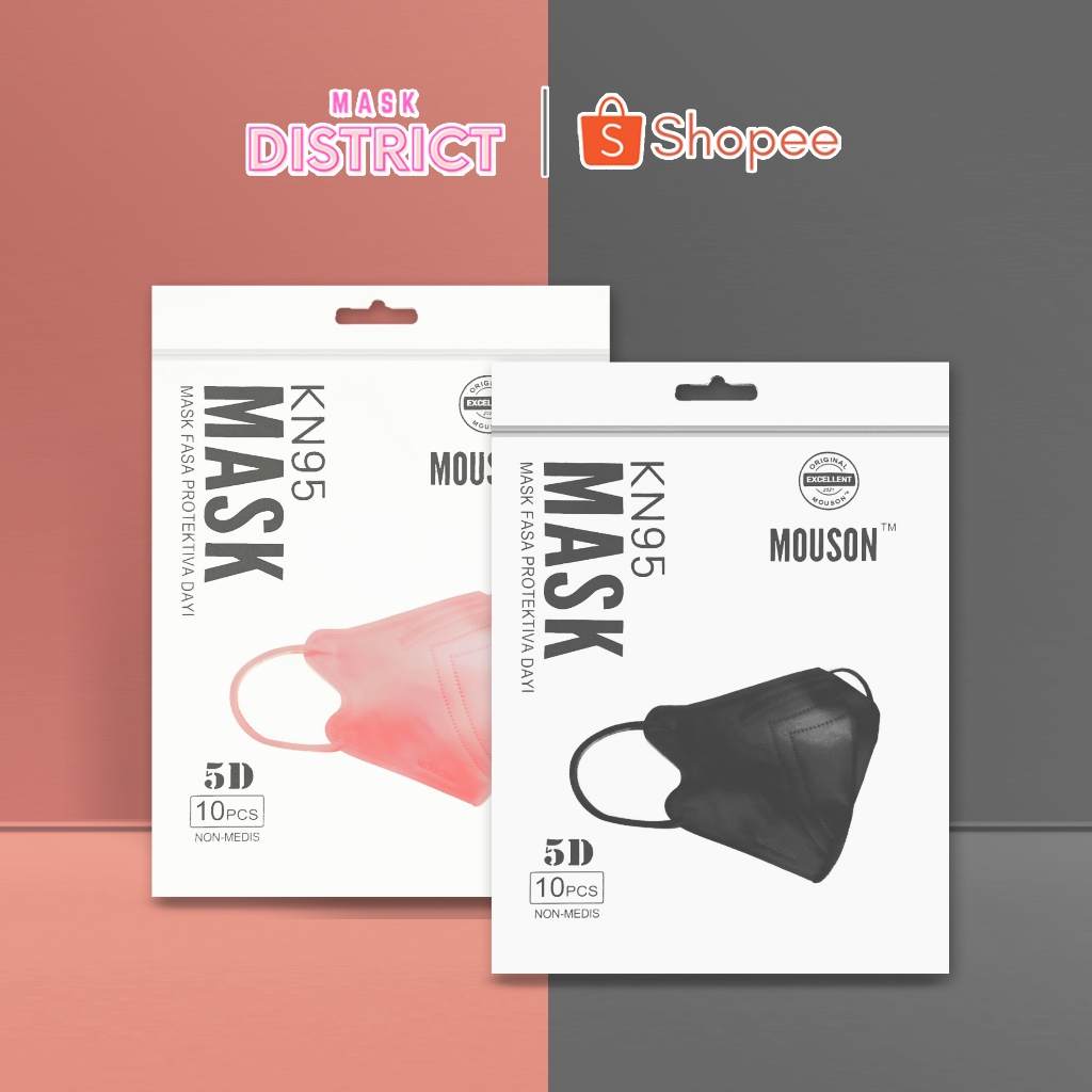 Mask District - Masker Mouson KN95 5D 5 Lapisan Isi 10 pcs Premium Original
