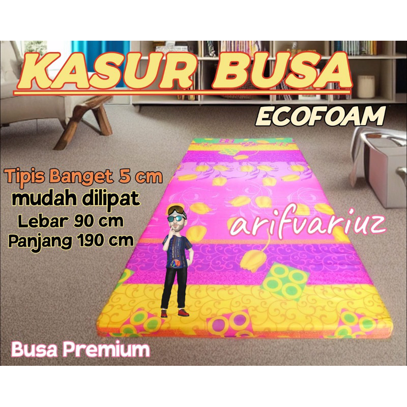 ( Instan Kurir ) Kasur Busa Tipis 5 Cm / Kasur Piknik cm Lebar 90 cm Pas 1 Badan Mudah di lipat dan 