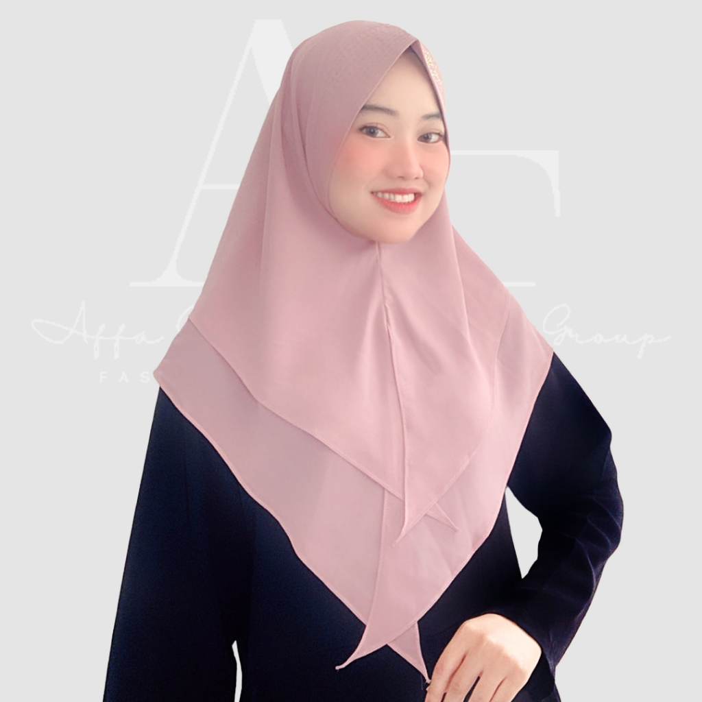 Khimar Manik 2 Layer Ceruty Babydoll Premium Model Segitiga Slit | Jilbab Premium | Hijab Instan Cer