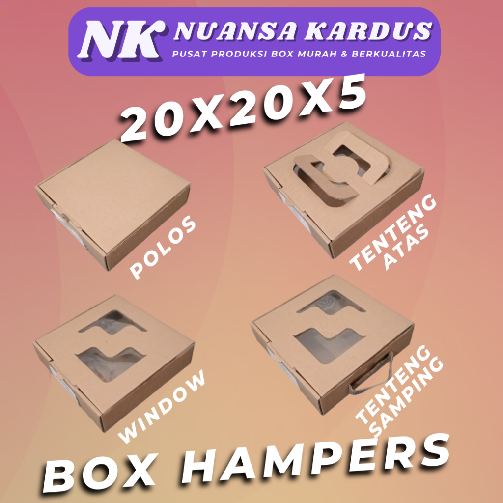 

BOX KARDUS DUS 20X20X5 cm Polos / Die Cut/ Box Hampers/ Box Gift (10 PCS)