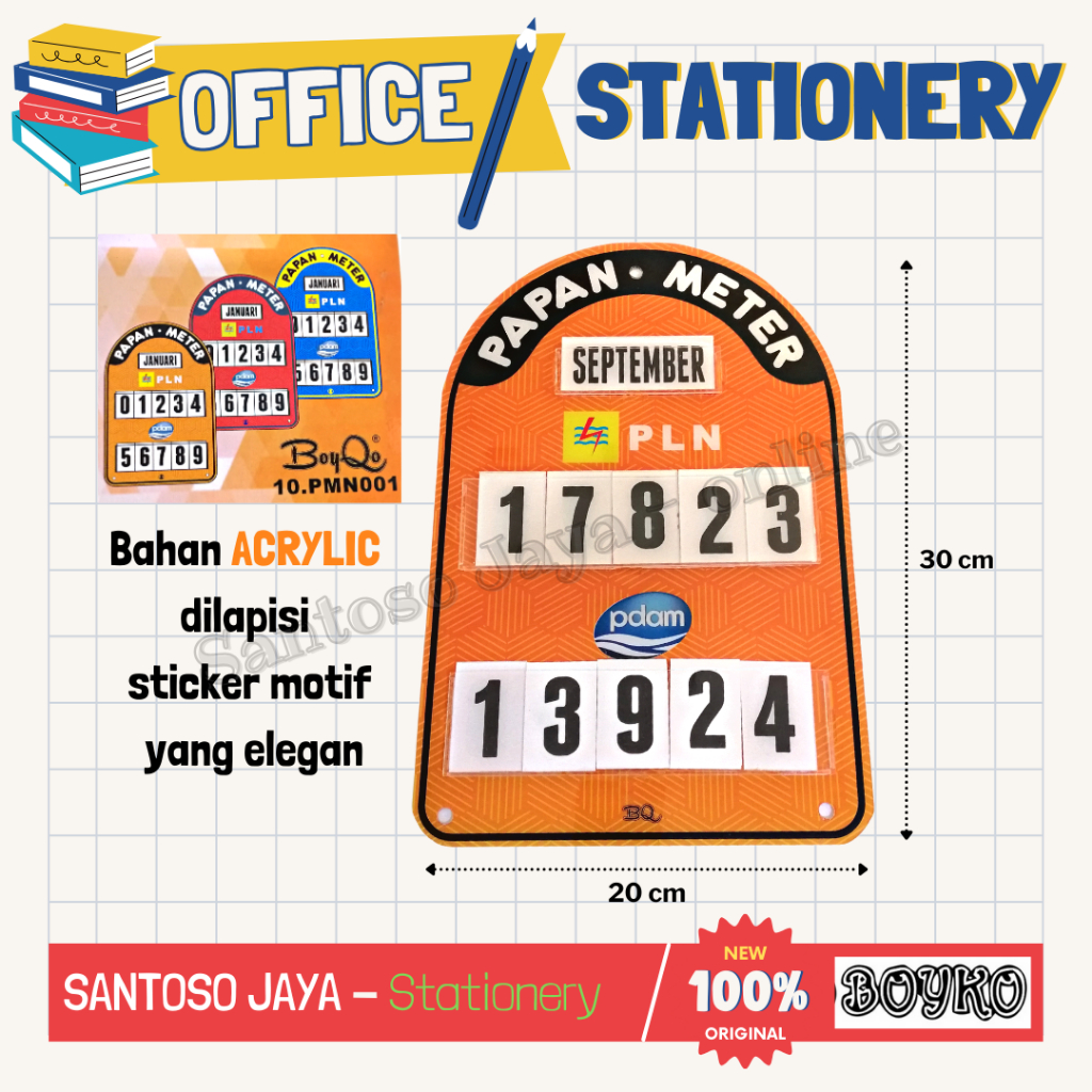 

Papan Meter Akrilik PLN PDAM BOYKO - Acrylic Papan Listrik PAM Meteran