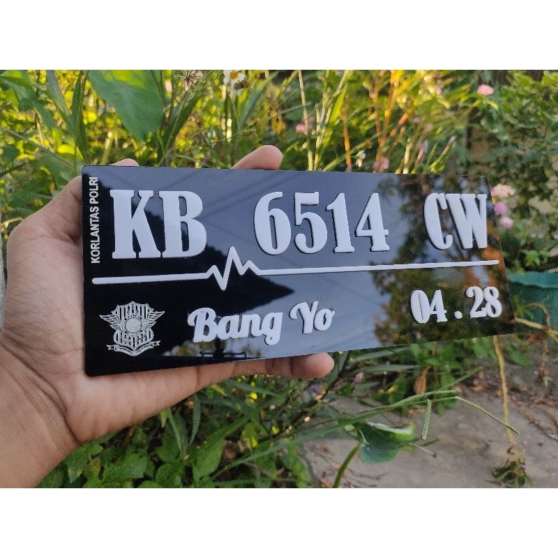 ( PLAT HITAM ) PLAT NOMOR MOTOR AKRILIK TIMBUL CUSTOM PLAT NOMOR VARIASI PLAT NOMOR MOTOR