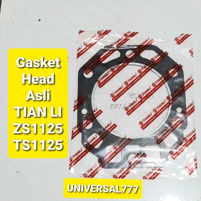 ZS1125 TS1125 Original Tianli Gasket Head ZS TS 1125 Paking Peking Packing Kop Dexel Deksel Asli Tia
