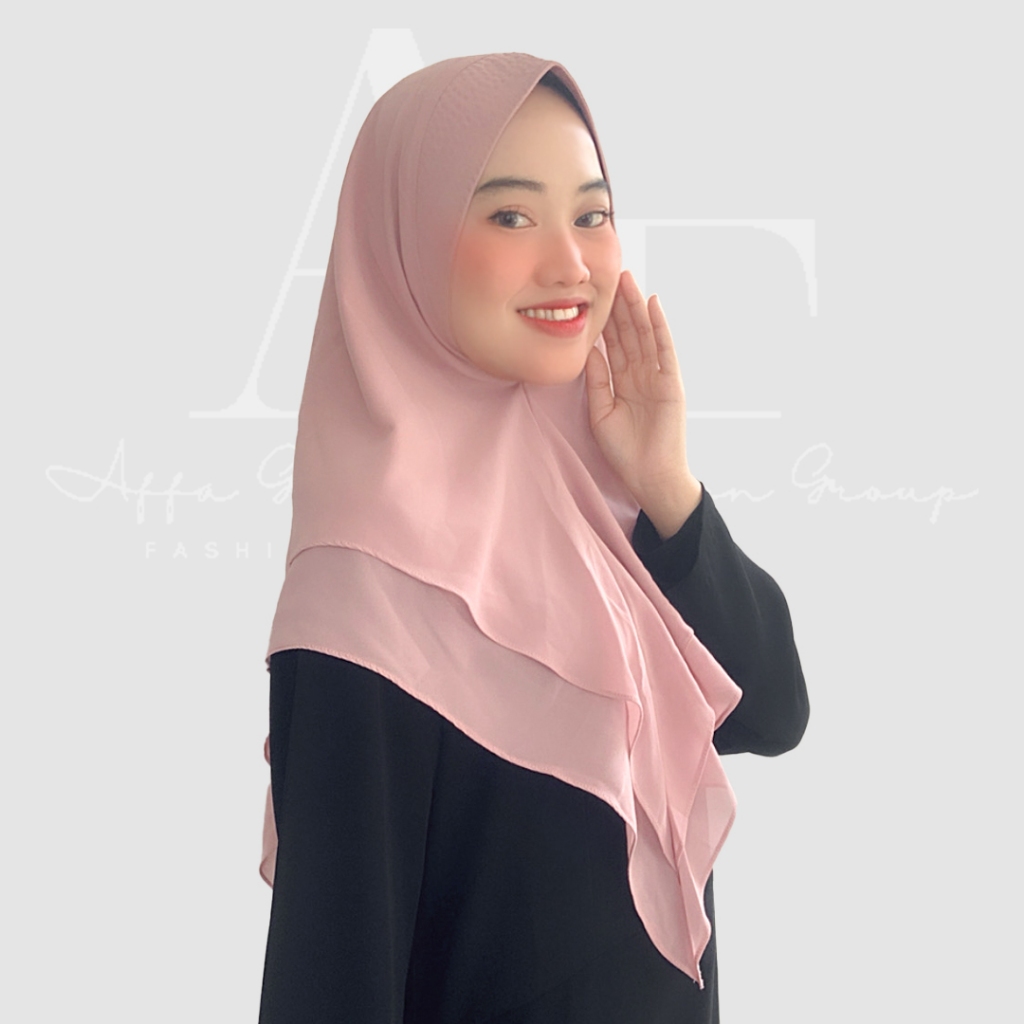 Khimar Polos 2 Layer Ceruty Babydoll Premium Model Segitiga | Jilbab Premium | Hijab Instan Ceruty B