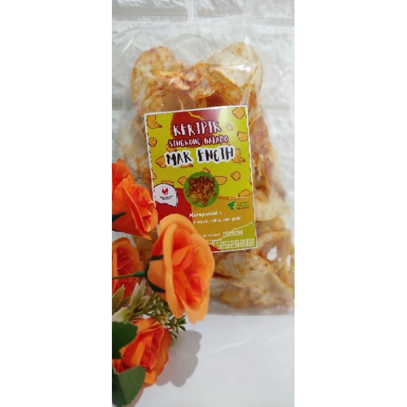 

Keripik Singkong Pedas 250gr Mak Encih Cemilan Ringan Enak Gurih Renyah Lezat