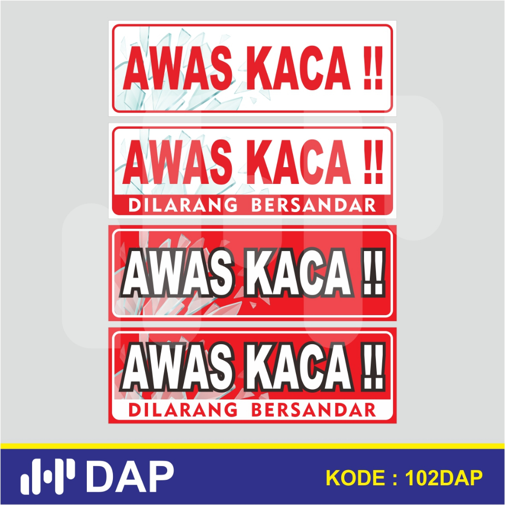 

0102 - STIKER AWAS KACA - 30 x10CM - VYNIL - TERBAIK