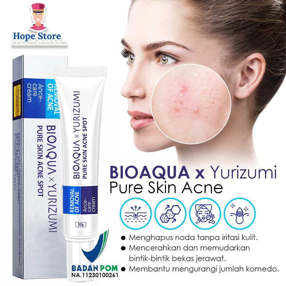 BeAutYA- Bioaqua x Yurizumi Pure Skin Acne Cream Krim Jerawat Spot Treatment Obat Totol Penghilang