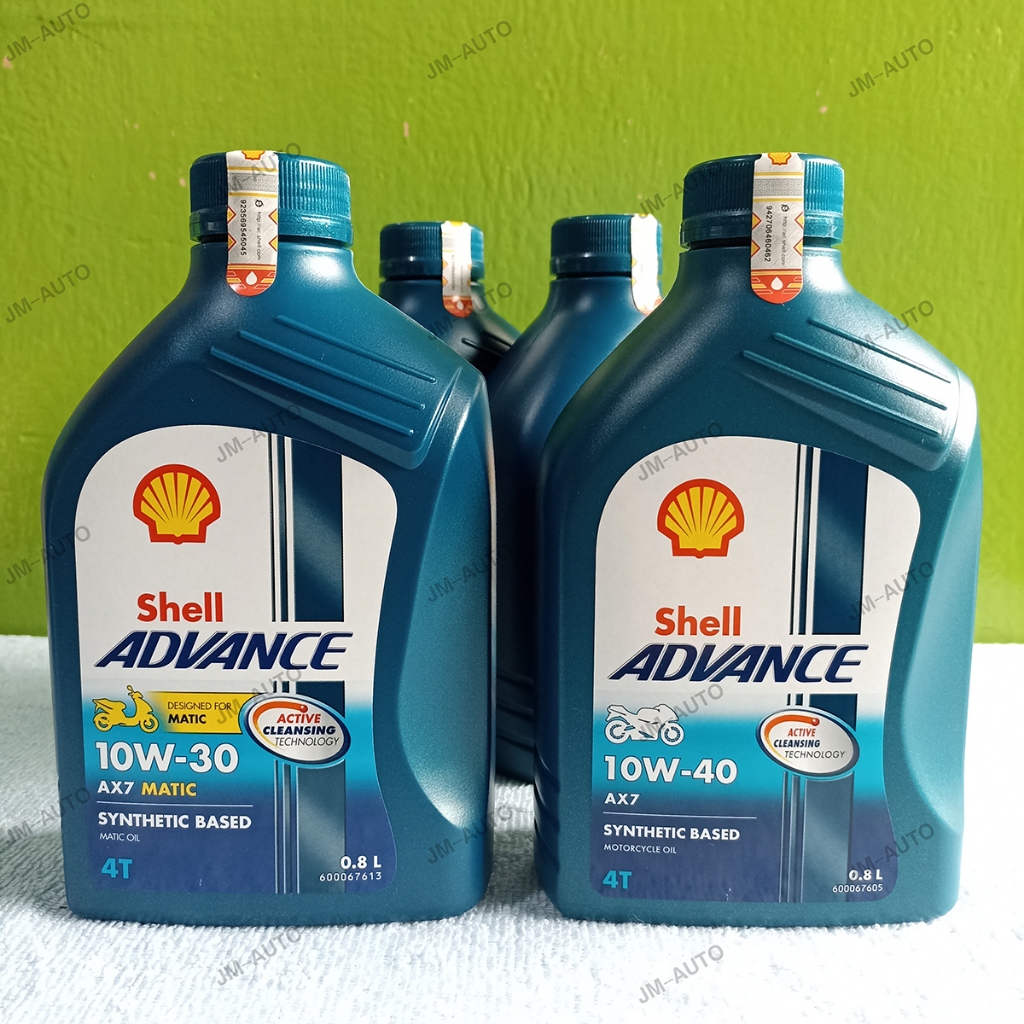 Oli Motor Shell Advance ORIGINAL 4T AX7 Matic 10w-30 AX7 / Manual 10w-40 800mL 1Liter shell biru ori