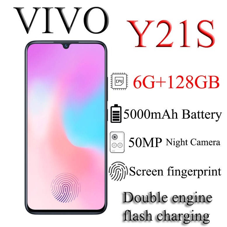VIVO Y21S RAM 6G+128GB 6.51 inch 50MP Night Camera, 5000mAh+18W Fastcharge Second Handphone