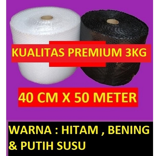 

Bubblewrap Premium 41cmx50m/31cmx50m/25cmx50m bening dan hitam PROMO SHOPEE