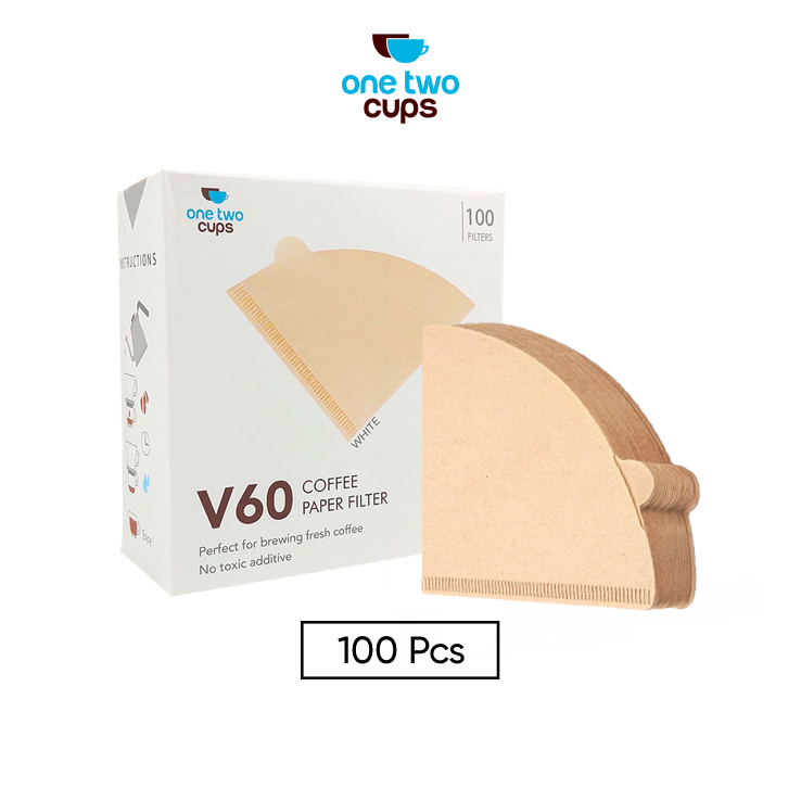 One Two Cups Kertas Filter Saringan Kopi V60 Drip 1 - 2 Serve 100 PCS - V40 - Coklat