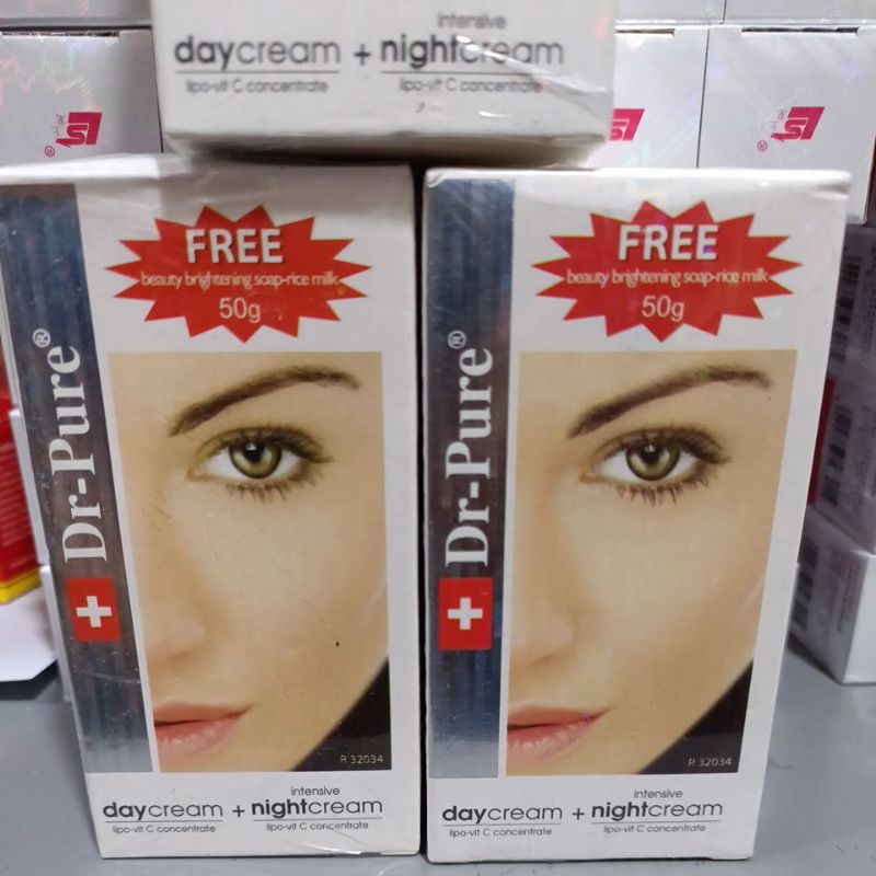 Dr. PURE DAY & NIGHT CREAM + SABUN WHITENING ASLI