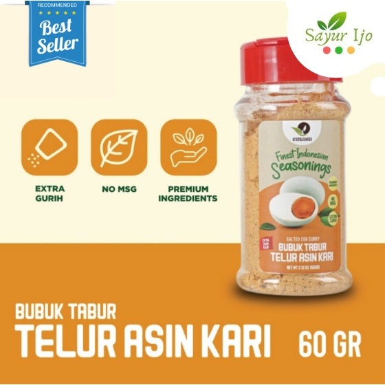 

Emaku Telur Asin Kari 60 Gram / Botol Salted Egg Curry Telor Bubuk Tabur Bumbu Rempah Masak Instant