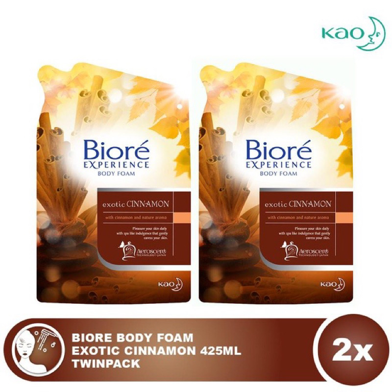 Biore Experience Body Foam Exotic Cinnamon Sabun Mandi cair Biore Premium cinnamon kemasan isi ulang