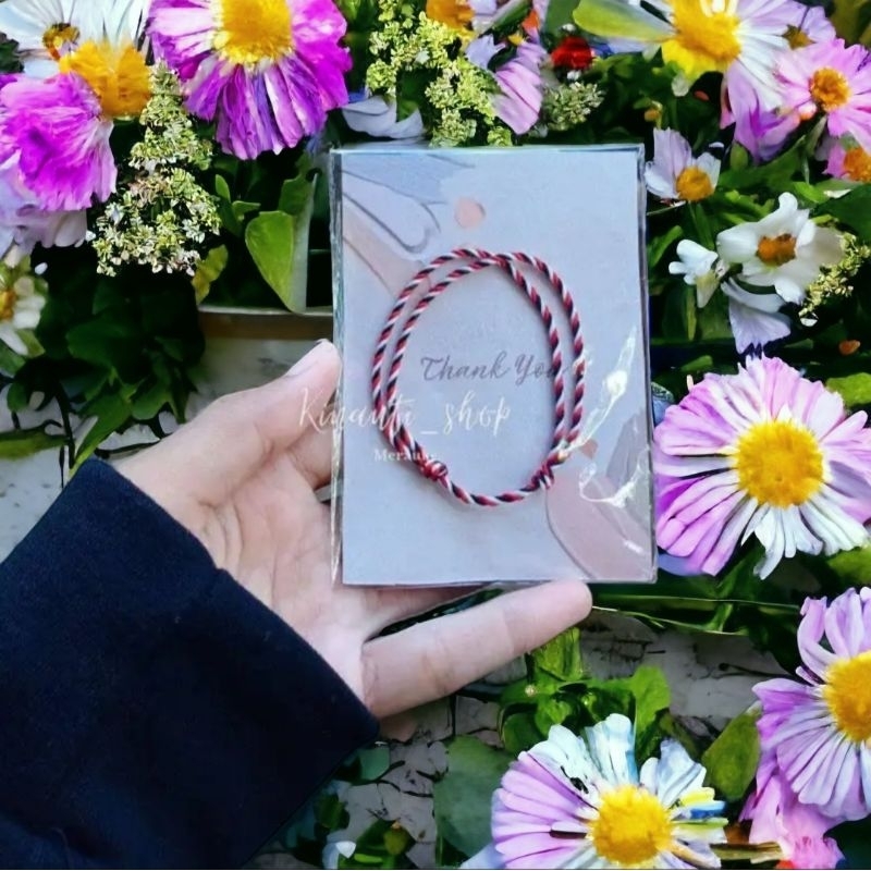 Gelang Tridatu 2 Layer Dominan Warna Hitam – Gelang 3 Warna Mix Hitam‑Putih‑Merah Gelang Tridatu Cou