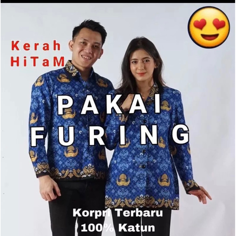Baju batik korpri terbaru 2023 full furing pria wanita/Batik korpri terbaru