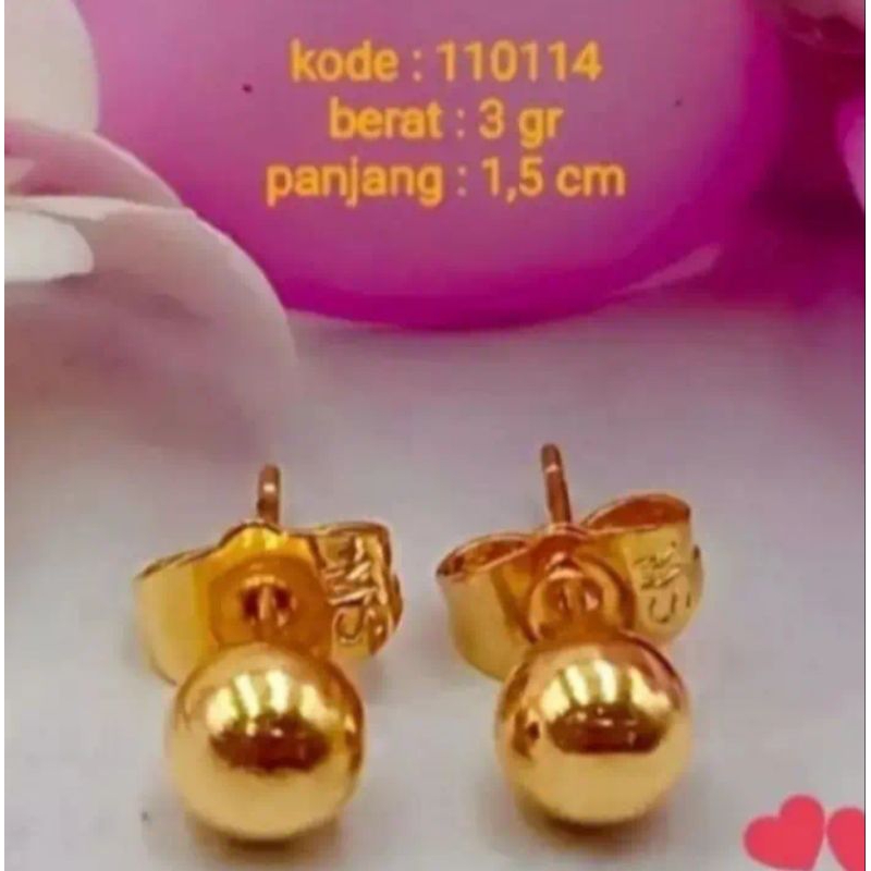 anting emas mudah 3gr kadar 17.7% free surat