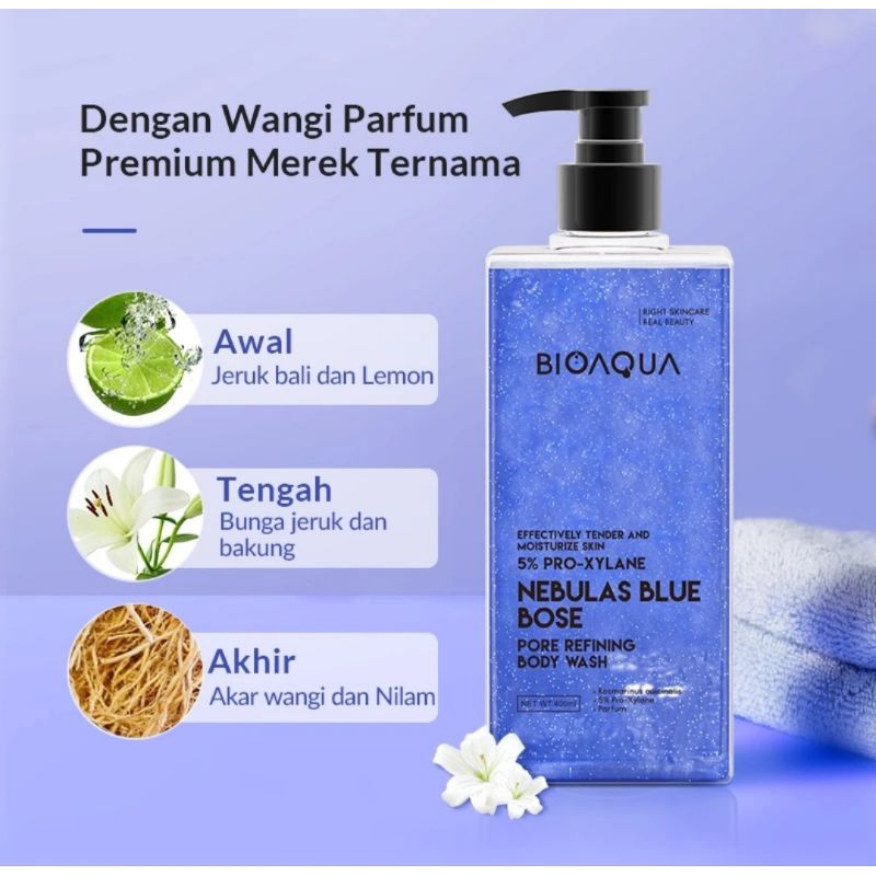 BIOAQUA Whitening Body Wash SabunMandi Cair 400ml Sabun Mandi Wangi Tahan Lama