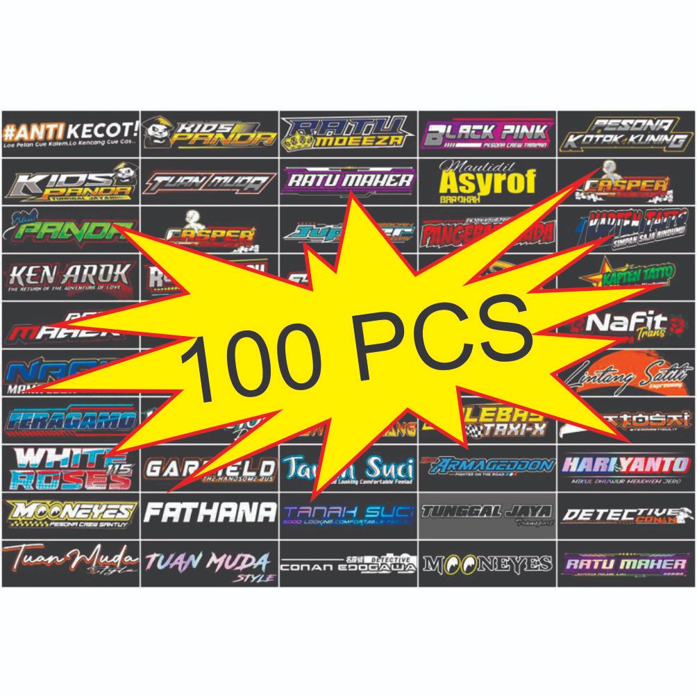 

Stiker Bus Basuri Telolet Viral Termurah Isi 100 pcs Tahan Air mengkilap bisa COD