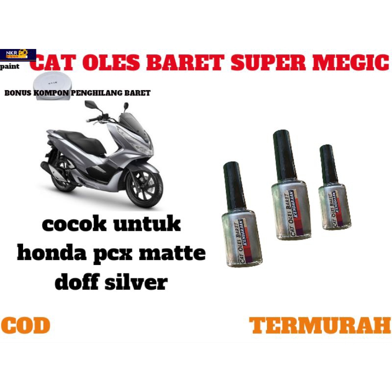 CAT OLES PENGHILANG BARET HONDA PCX MATTE SILVER ,SILVER DOF .CAT HONDA PCX SILVER
