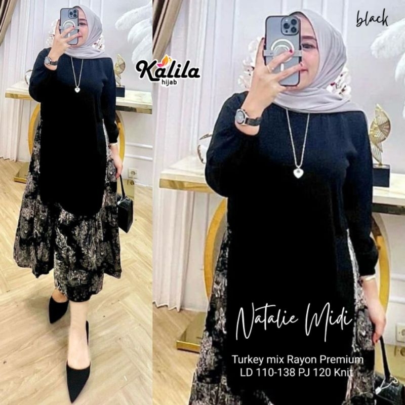 VOD DRESS MIDI KEKINIAN CEWEK NATALIE MIDI MURAH SOLO BY.KALILA
