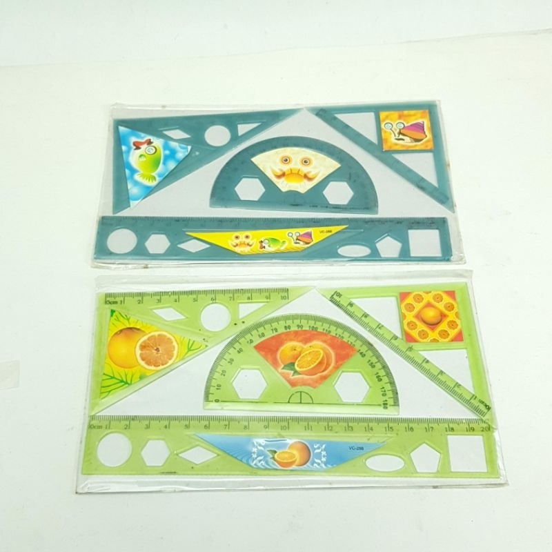 

Penggaris Set Plastik / Mistar Segitiga Tipis Murah Valencia VC-288